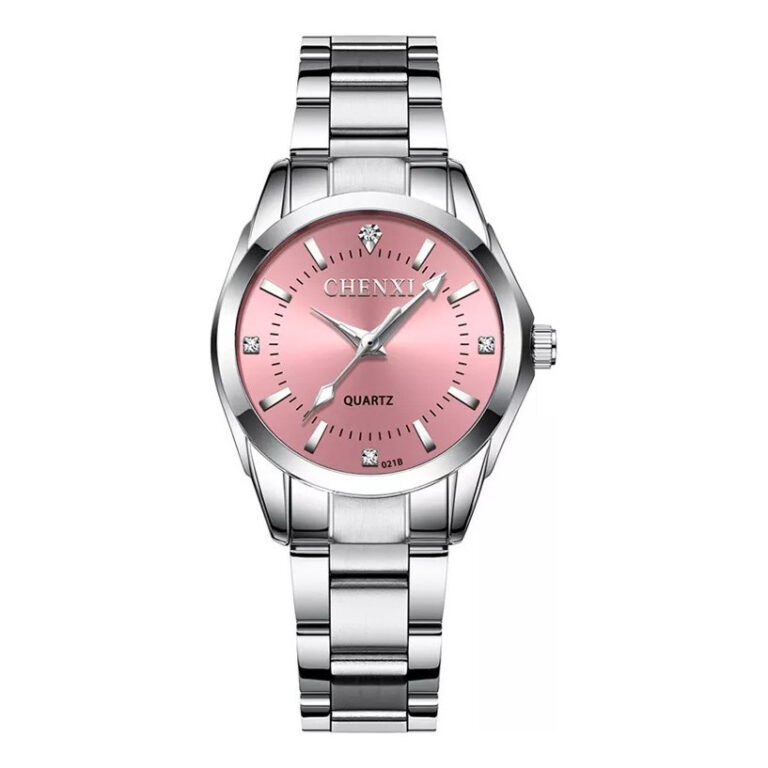 Relógio Feminino De Luxo Prata Rosê Original Em 