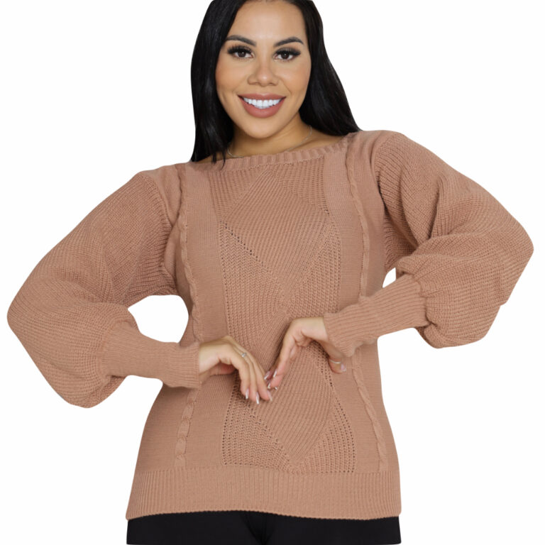 Casaco Tricô Blusa Suéter Inverno Quentinho Femi