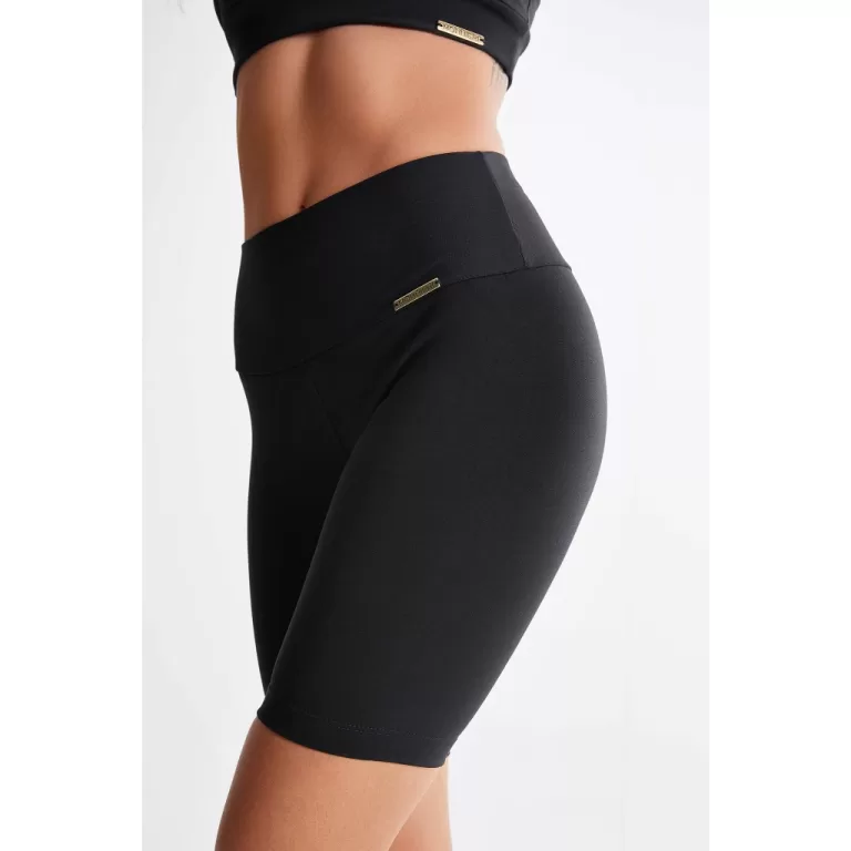 Bermuda Feminina Lisa Preta Suplex Moda Fitness Ci