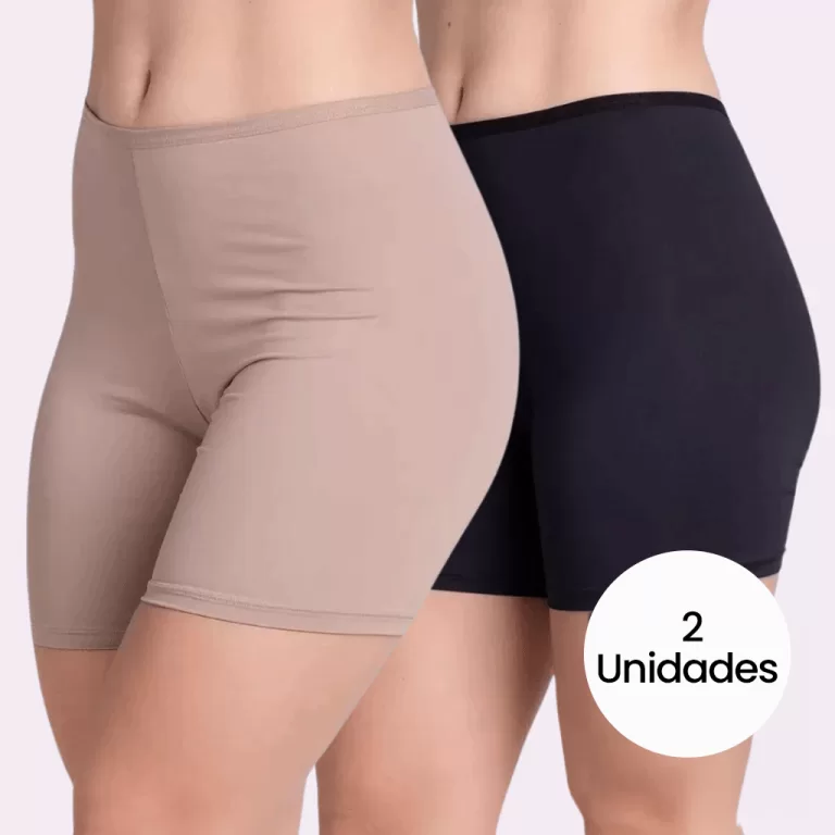 Kit 2 Short Anágua Meia Perna Liso Conforto Segun