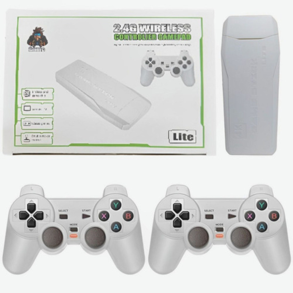 Videogame Stick 10mil 2 Controles Sem Fio Console  Portatil Jogos Retro Antigo
