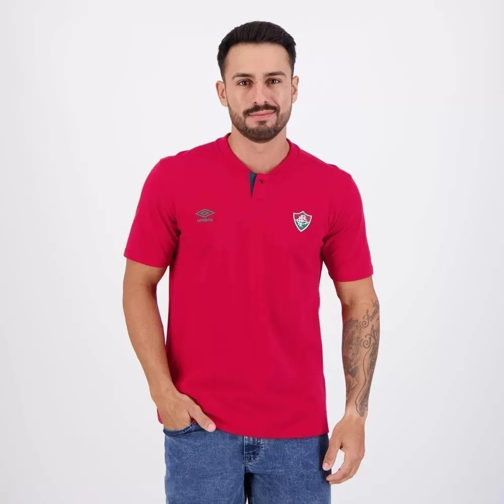 Camisa Polo Umbro Fluminense Viagem 2024 – Vermelho