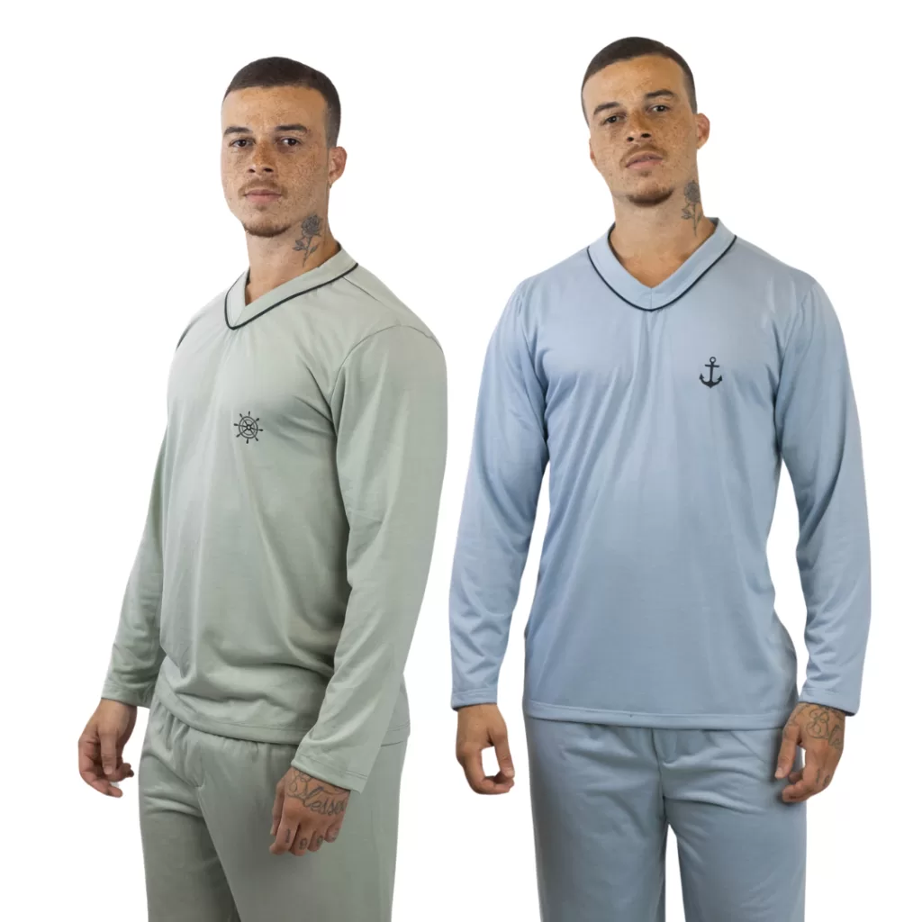 Kit 2 Pijama Longo Masculino Adulto – Pijama Para Inverno e Frio