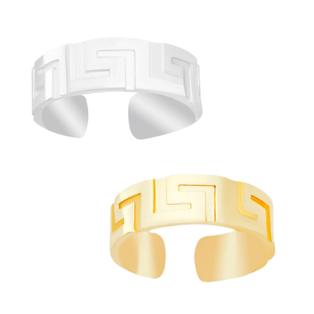 Anel Masculino Banhado A Ouro 18K/Prata 925 Modelo Exclusivo Elegante Ajustável