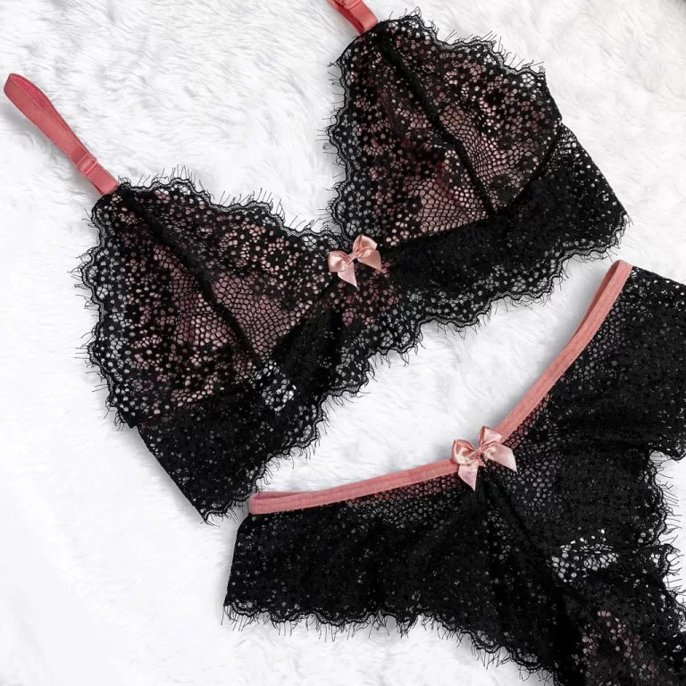 Kit 5 Conjuntos Lingerie De Renda Sem Bojo Calcinh