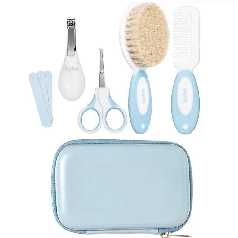 Kit Higiene Cuidados do Bebê 7 Peças com Estojo 