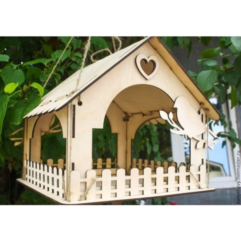 Alimentador de passaros casinha bela 4 unidades