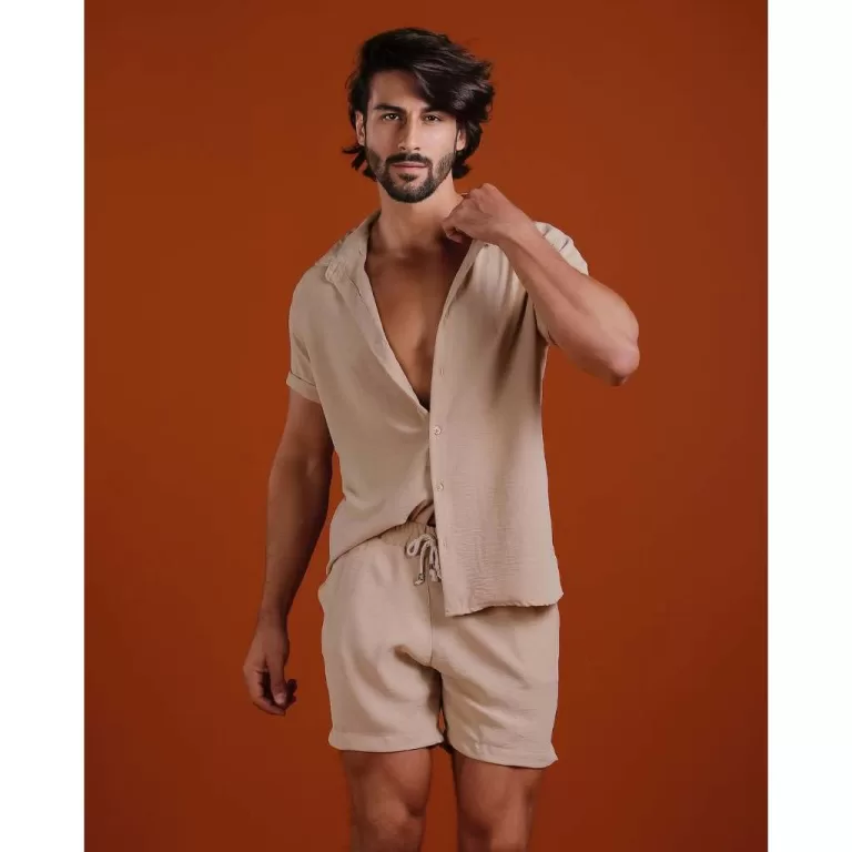 Camisa+ Bermuda Masculina Dunas Moda Elegante Prai
