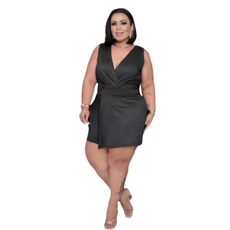 Macaquinho Plus Size Regata Shorts Saia Feminino C