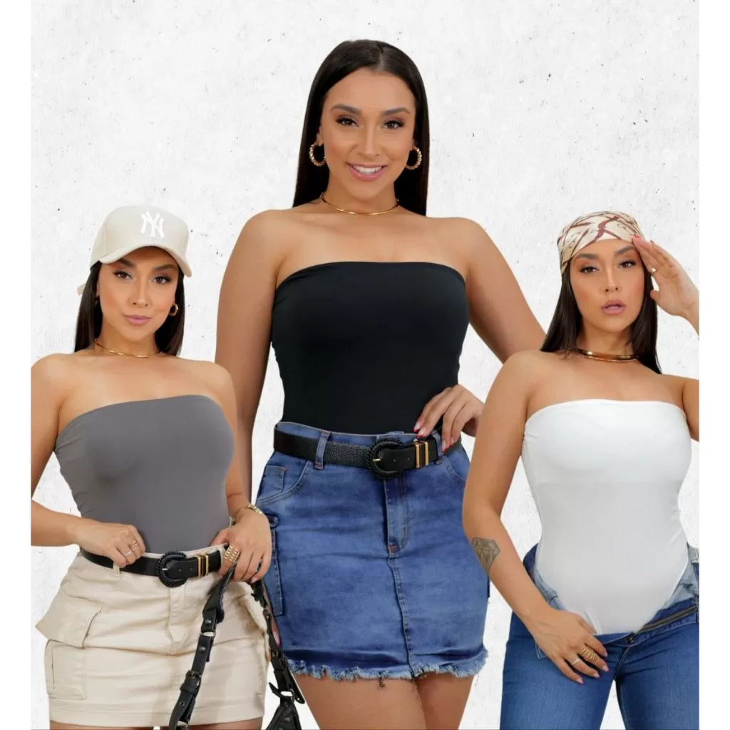 Body Bori Feminino Tomara Que Caia Suplex Forro Duplo Sem Bojo Confortável Zero Transparência Casual