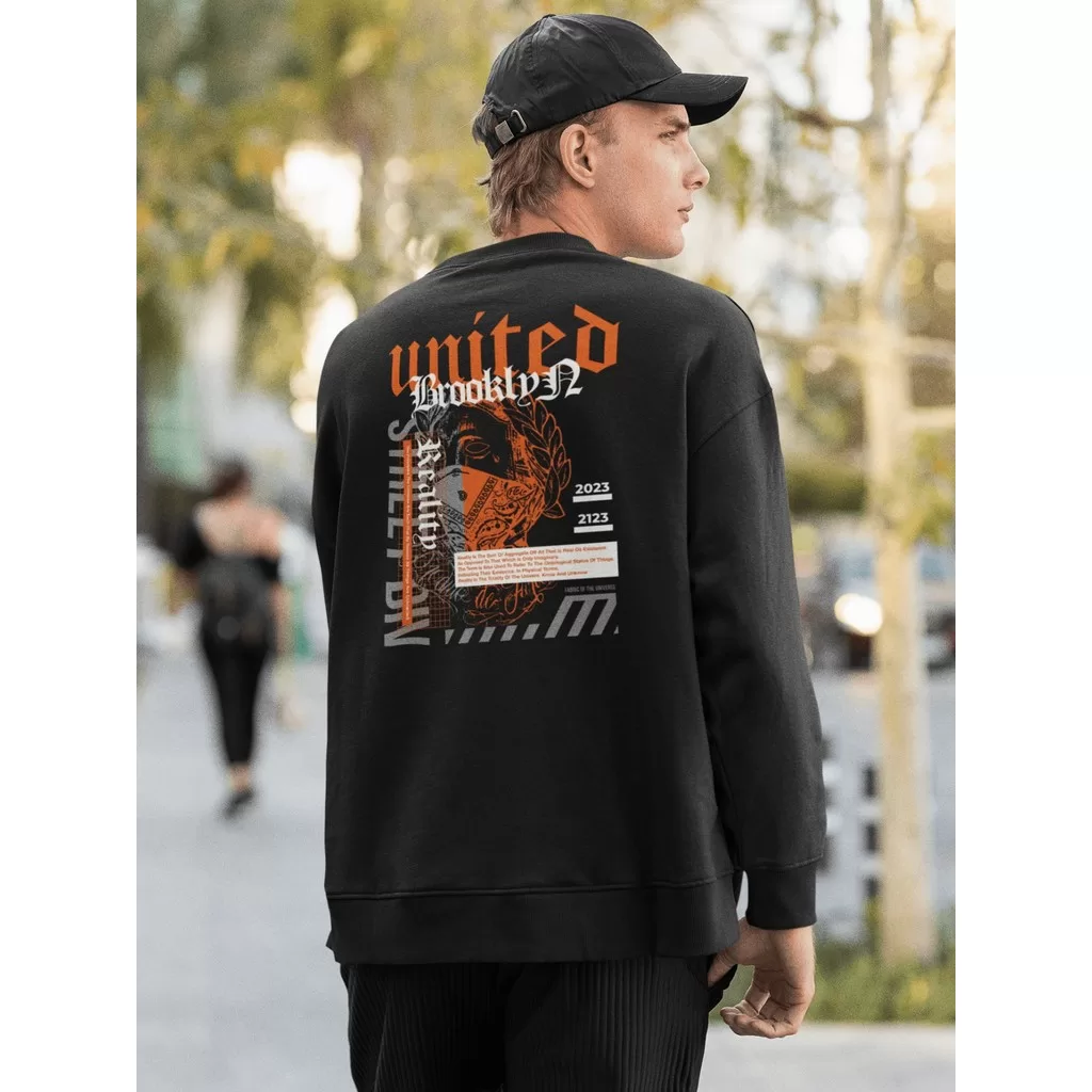 Moletom Careca Blusa de Frio Suéter Gola Redonda Masculino Casual Streetwear 100% Algodão Estampa –