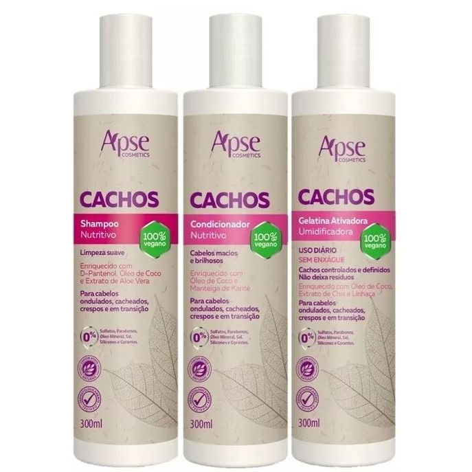Kit Shampoo, Condicionador E Gelatina Cachos ̵