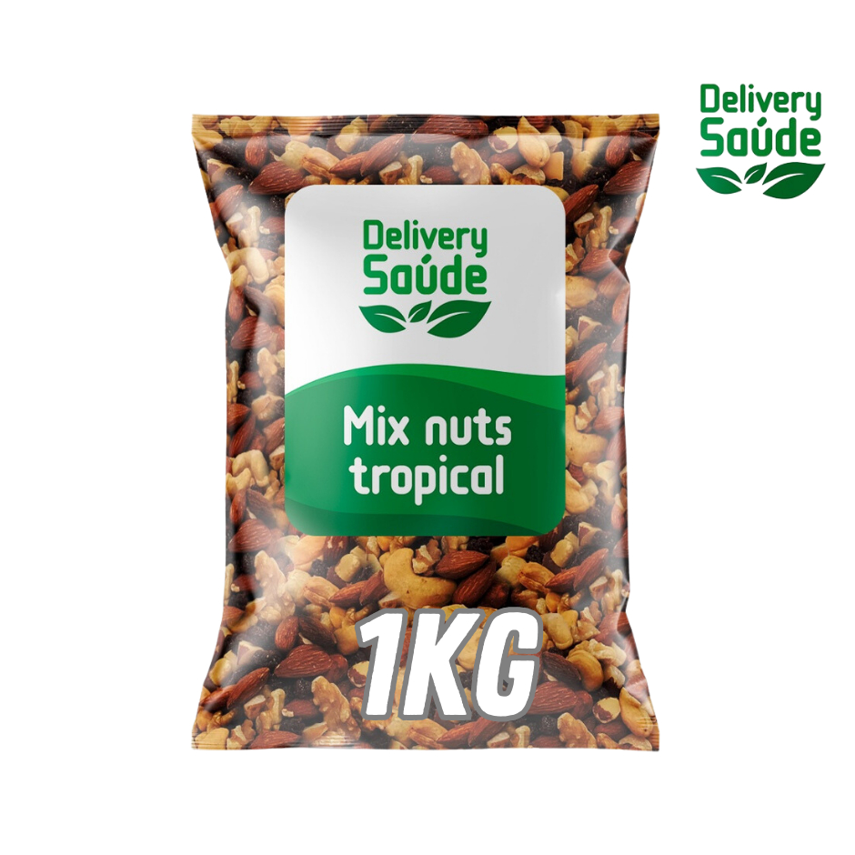 Mix de Nuts Castanhas do Pará, Caju, Nozes, Amêndoa, Amendoim, Uva Passa, Gojiberry 1Kg Melhor Custo