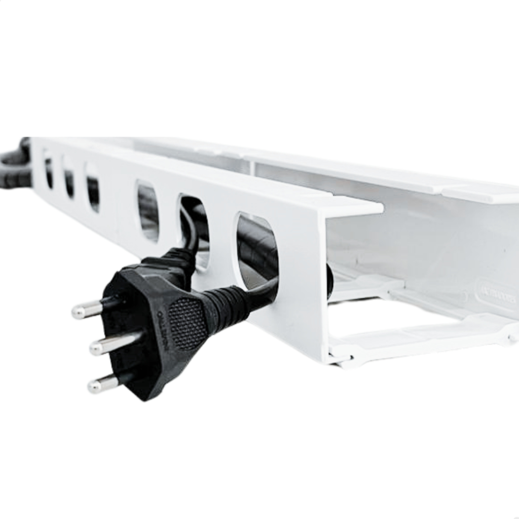 Calha Organizadora de cabos e fios guia de cabos Branco baixo mesa Setup gamer esconder cabos do PC