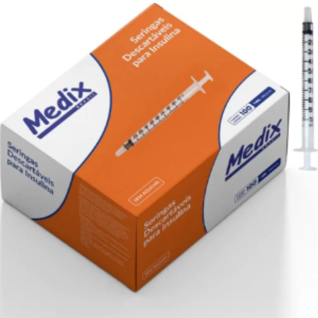 Caixa com 100 Seringas de 1ml Sem Agulha Luer Slip – Medix