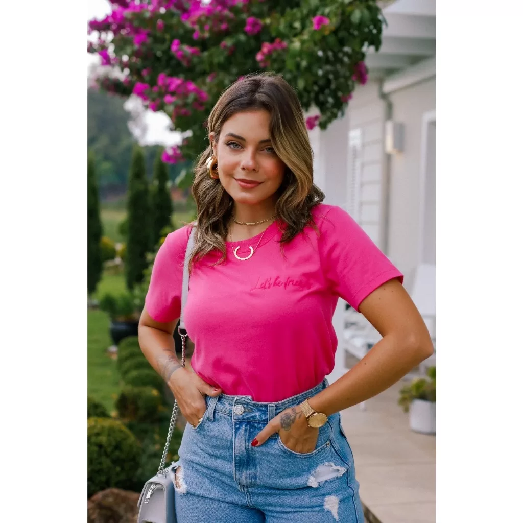 Camiseta de Algodão Bordada Pietra