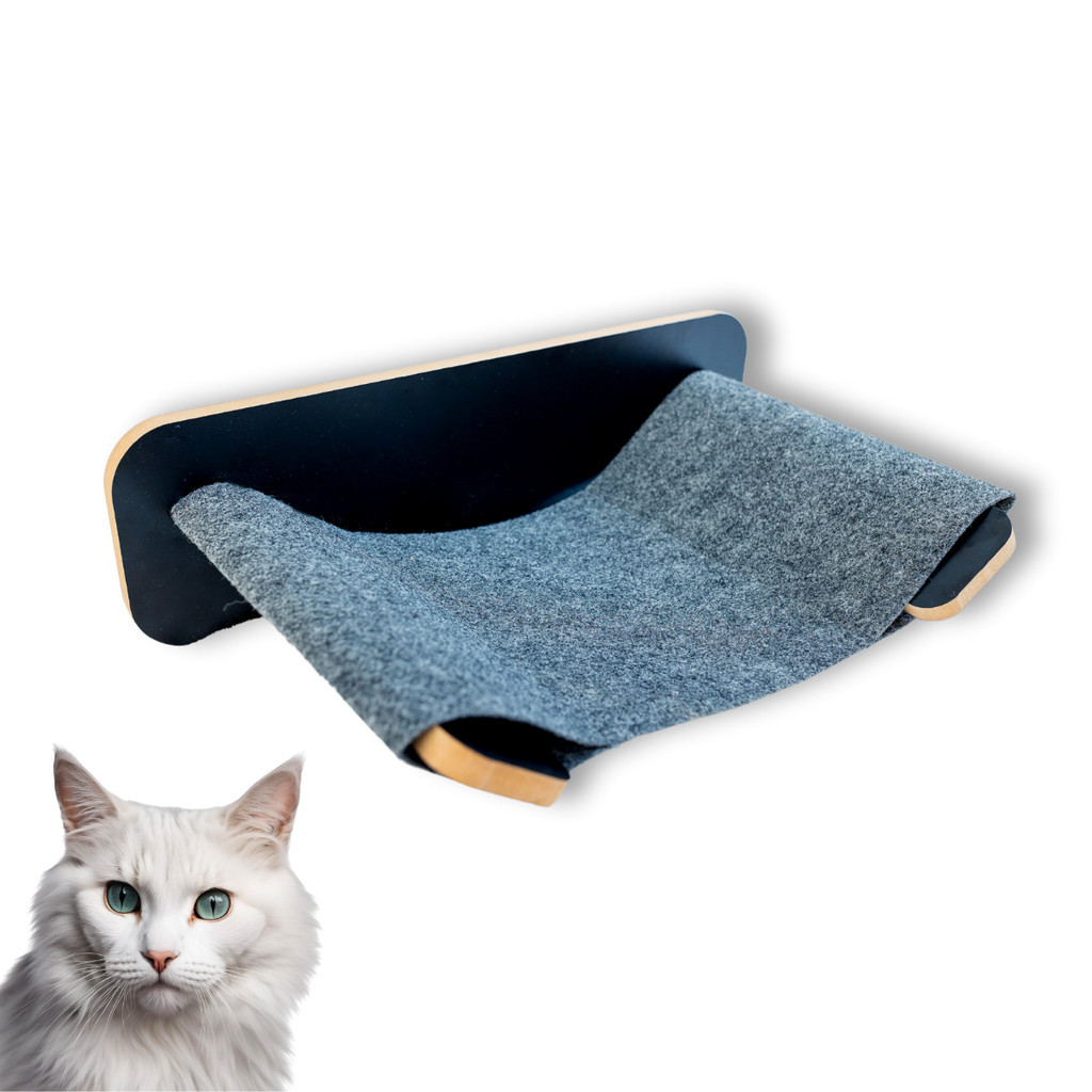 Rede Laminada Para Gatos Suspensa Com Carpete Para Descanso