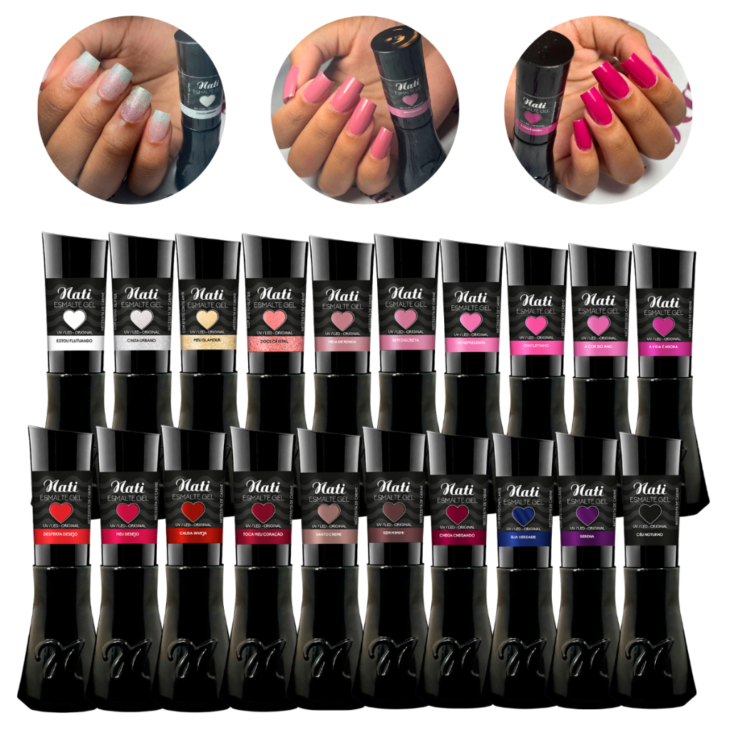 Esmalte em Gel Nati Escolha sua cor cabine UV LED Nails Designer Manicure