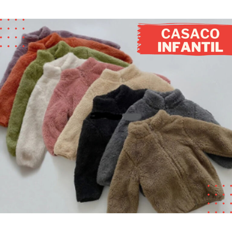 Casaco Infantil Peluciado Tipo Teddy Sem Capuz