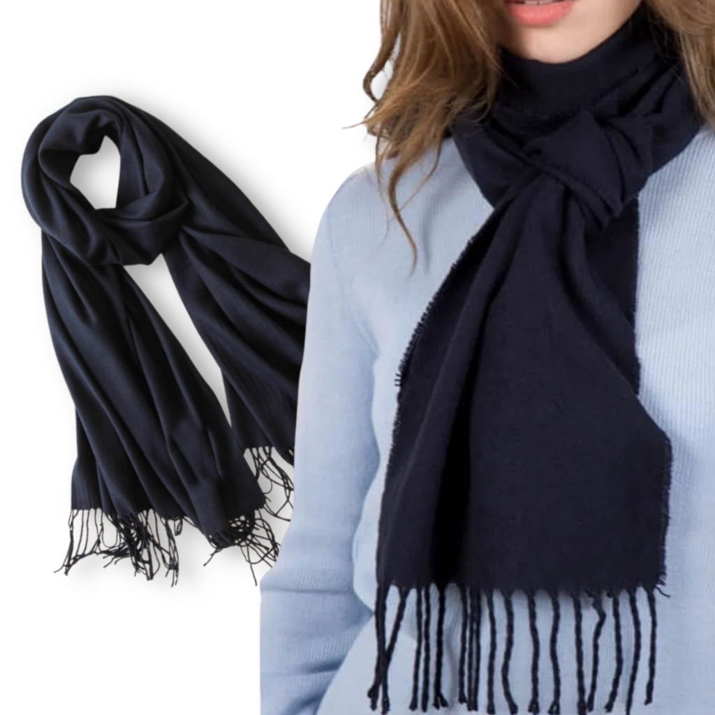 Cachecol Encharpe Preto Longo para Frio