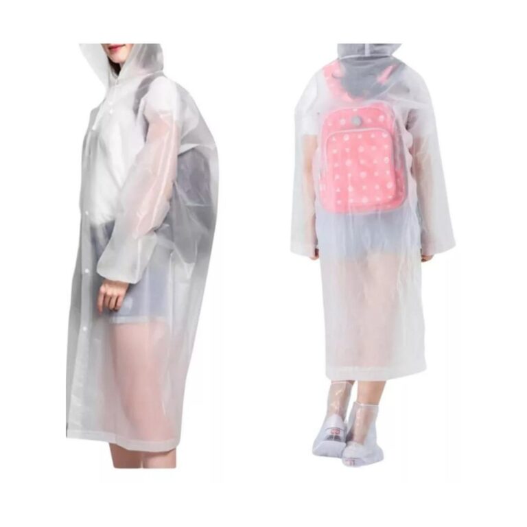 Capa chuva com Gabardina grossa e comprida transpa