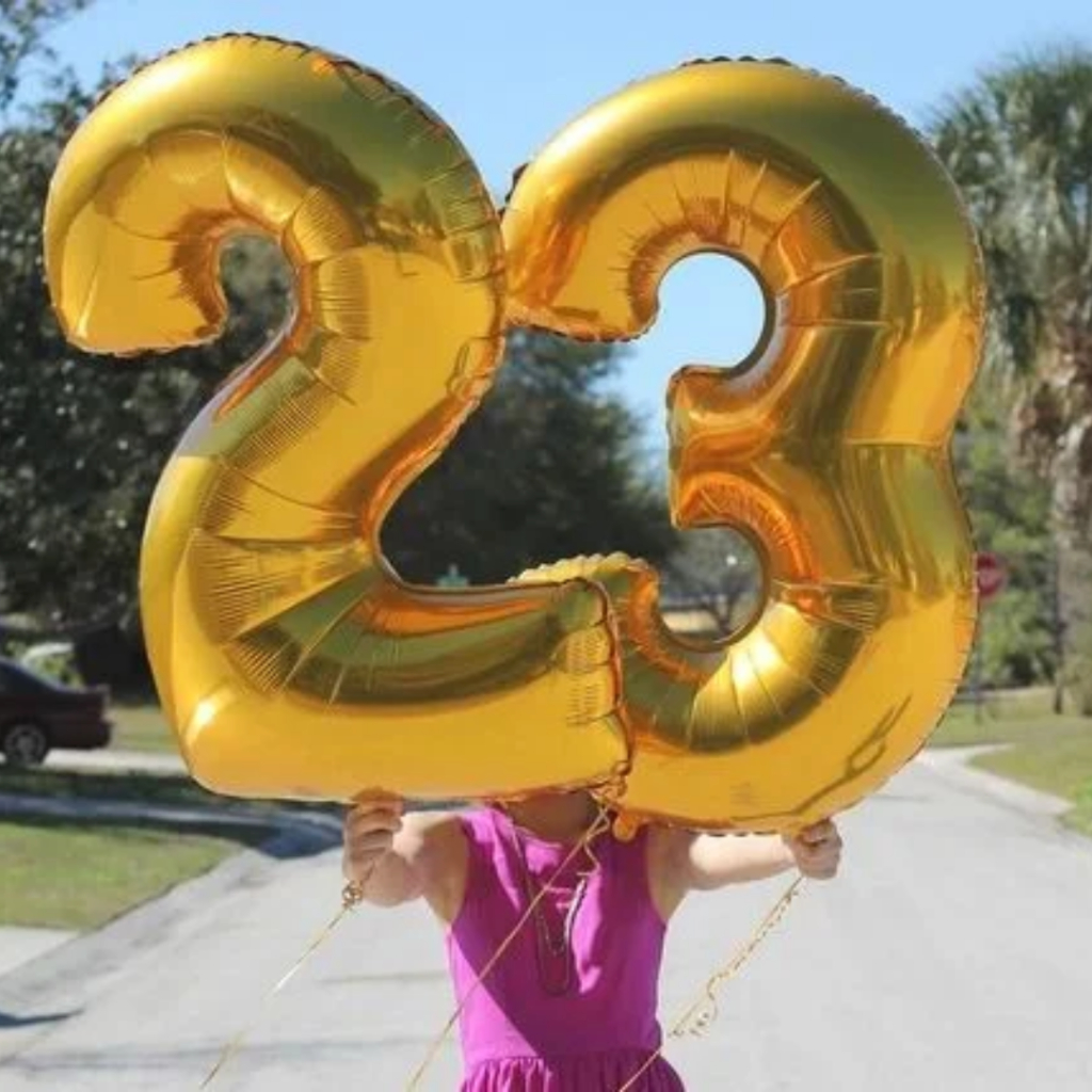 KIT C/ 2 BALÕES NÚMERO BEXIGAS GRANDES 75CM DOURADO FESTA ANIVERSARIO DECORAÇÃO