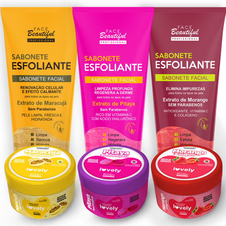 Kit Esfoliante Para Corpo e Rosto Com Vitamina C e