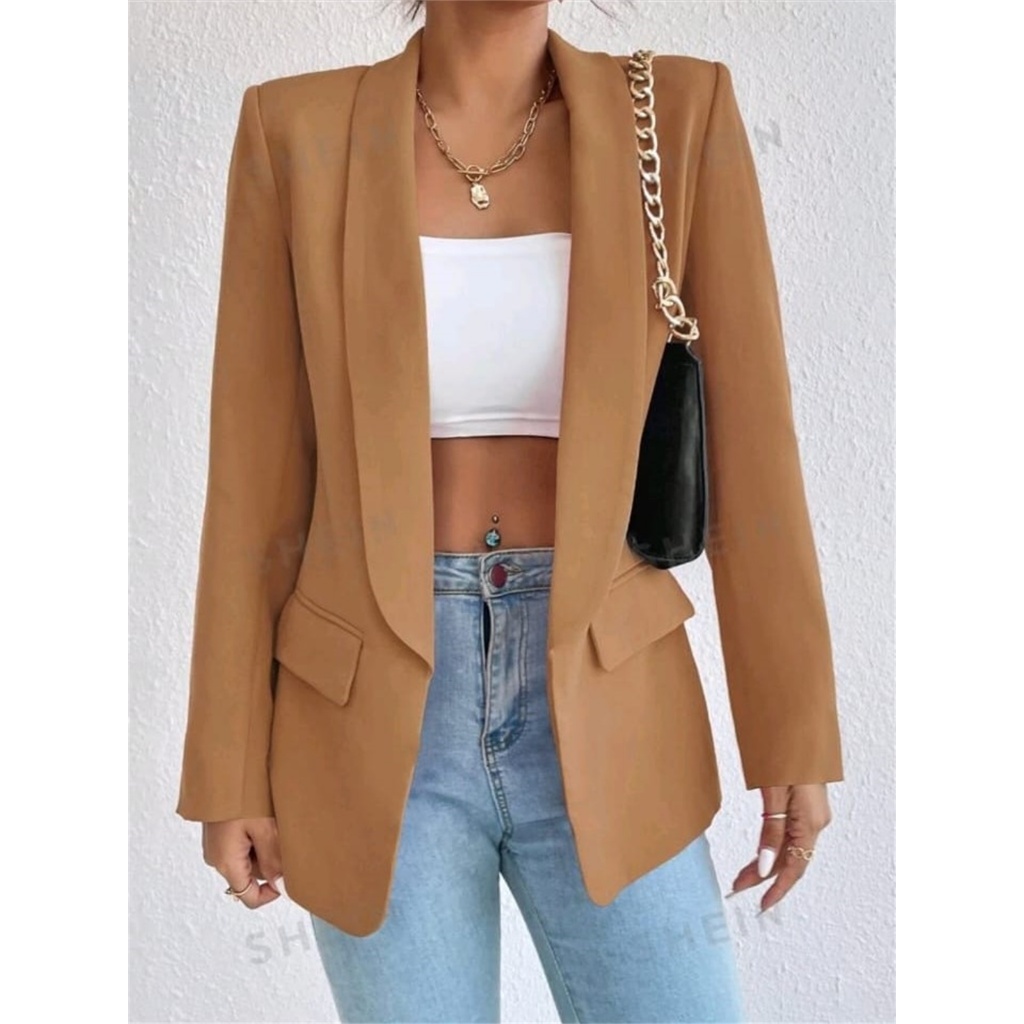 Max Blazer Feminina Longo Alfataria Socia Manga Longo