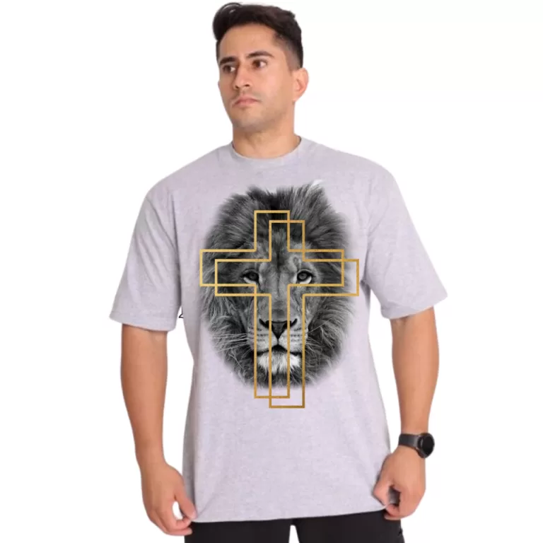Camiseta Oversized Leão de Judá Blusas de Igreja