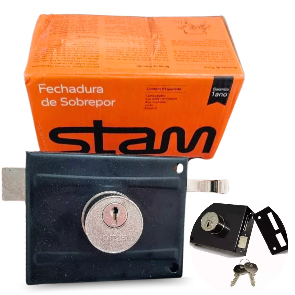 Fechadura STAM 701/100 Para Portão Com 2 Chaves
