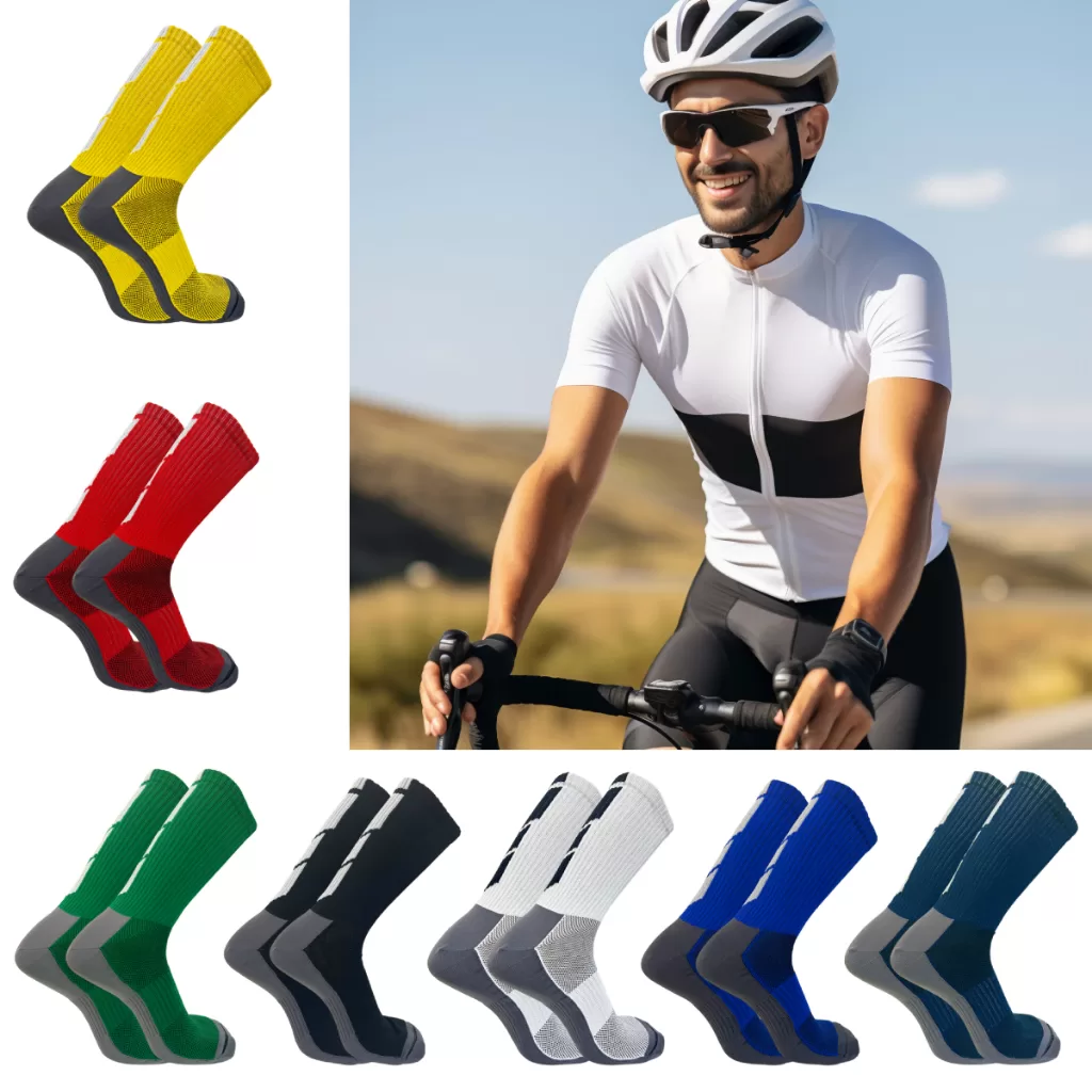 Kit 10 Meia Esportiva Bike Ciclismo Cano Longo Microfibra Corrida Academia Futebol Caminhada Treino