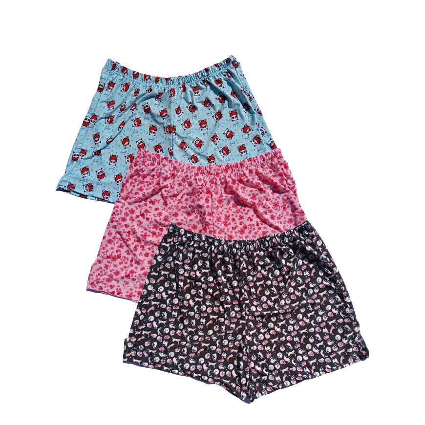 Kit 3 Shorts SORTIDOS Liganete Pijamas Feminino Short Doll Confortável Variados De Verão