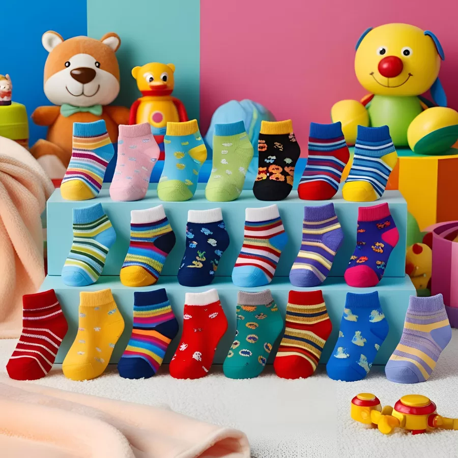 Kit 3 Pares de Meia Infântil Sortidas Idade 12 a 24 Meses