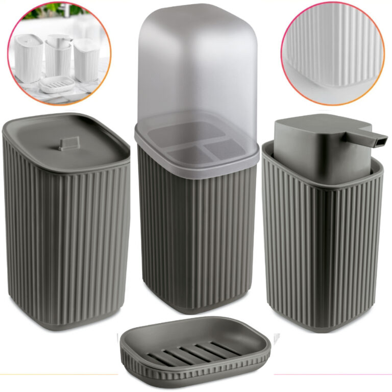 Kit 4 Acessórios Banheiro Porta Sabonete Líquido