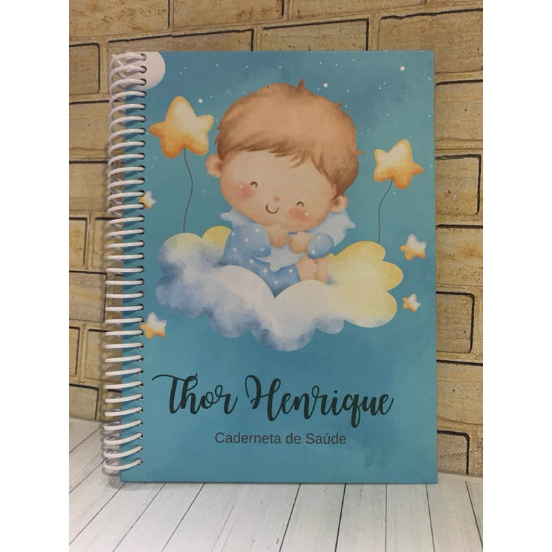 Caderneta de Saúde e Vacinação do bebê menino e menina personalizado com o nome