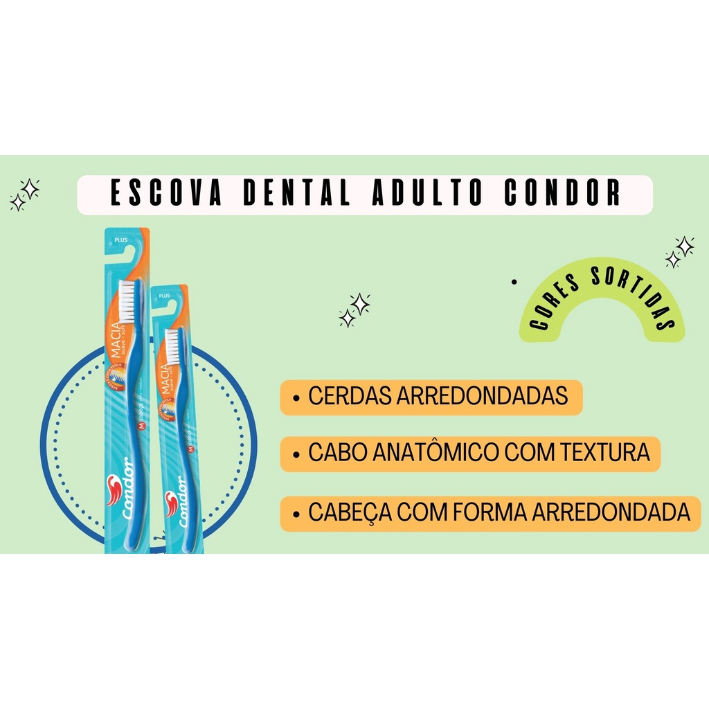 Escova Dental Macia Plus Condor – *atenção: Será Enviado Uma Cor Sortida*