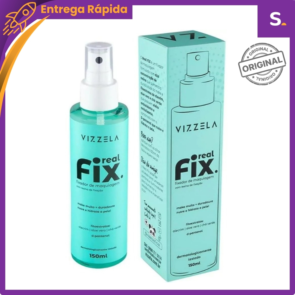 Real Fix Fixador de Maquiagem Líquido Spray Vegano Blindagem – 150ml – Vizzela