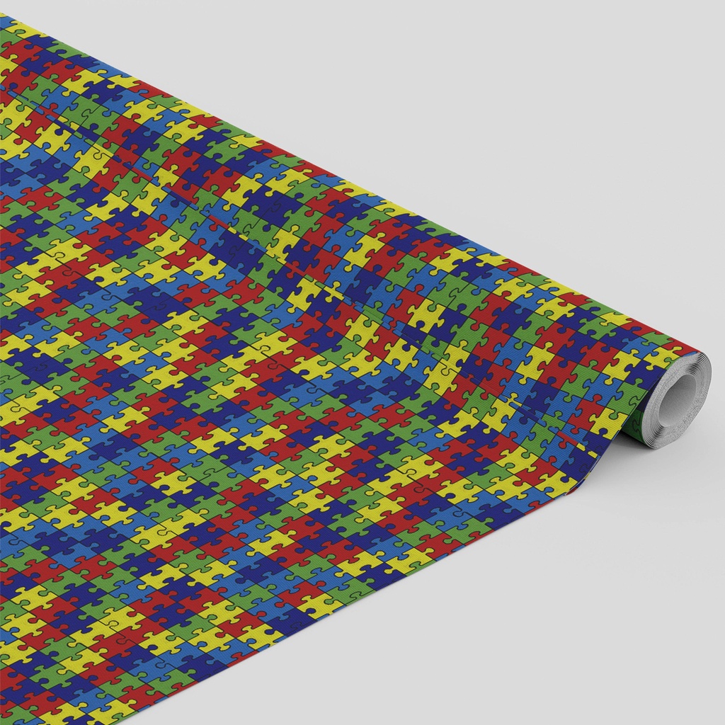 Tecido Oxford Estampado Quebra Cabeça Autismo – 3,00×1,40m