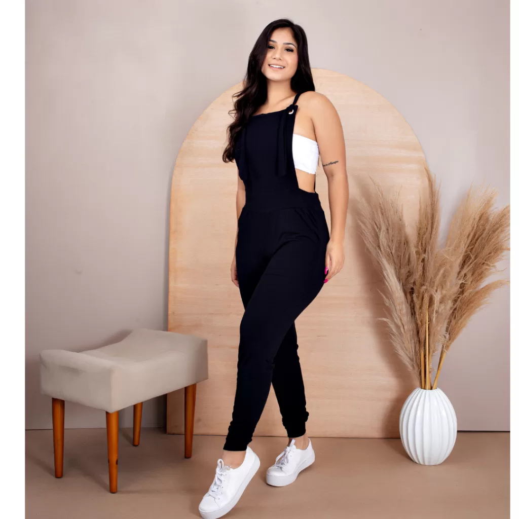 Jardineira Longa Macacao Feminino Longo Feminina Salopete Evangélica Roupas Femininas