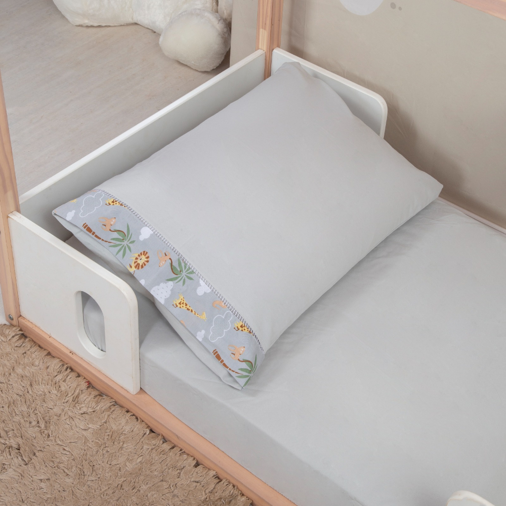 Jogo Lençol 2 Peças Mini Cama 150x70cm Montessoriana fronha Ponto Palito Percal 400 fios