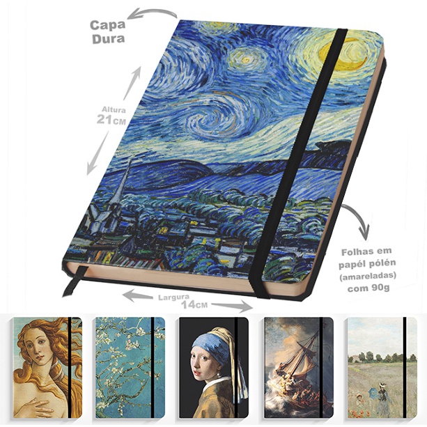 CAderno Sketchbook para desenho 21×14 obras d