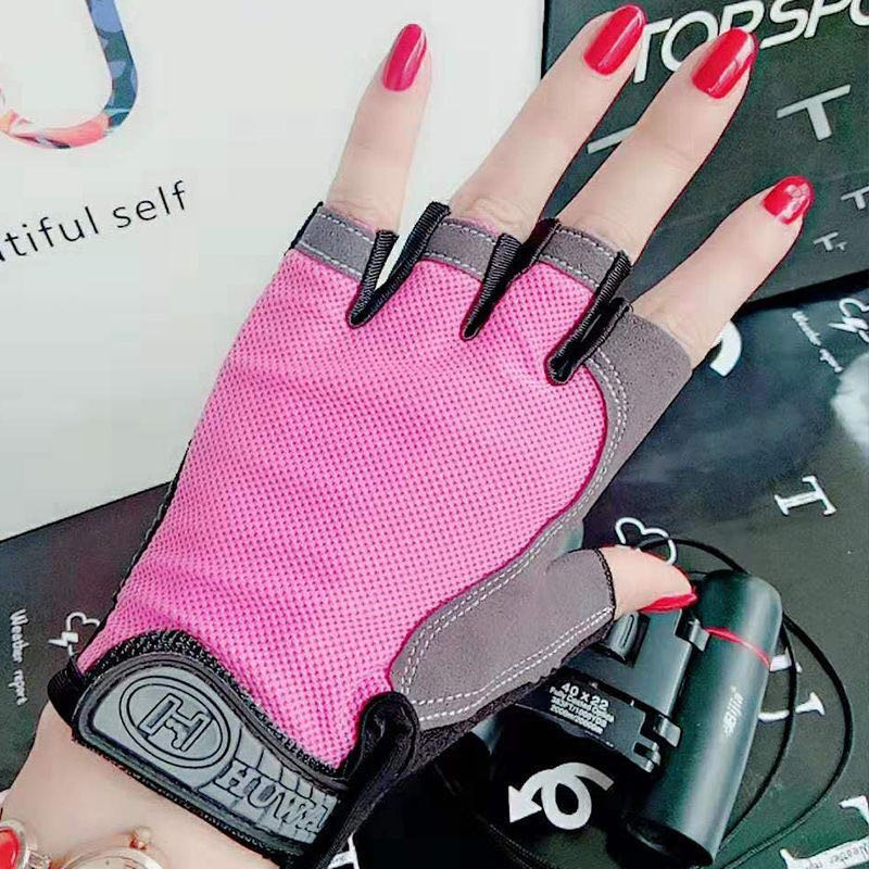 Bicicleta Equitação Meio Dedo Luvas Para Mulheres Antiderrapante Estilo Ao Ar Livre Levantamento De