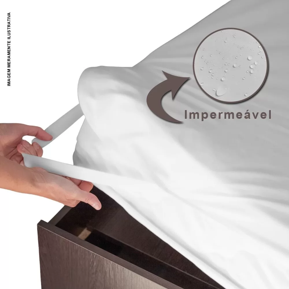Protetor Colchao Impermeavel Capa Queen Com Elastico Branco