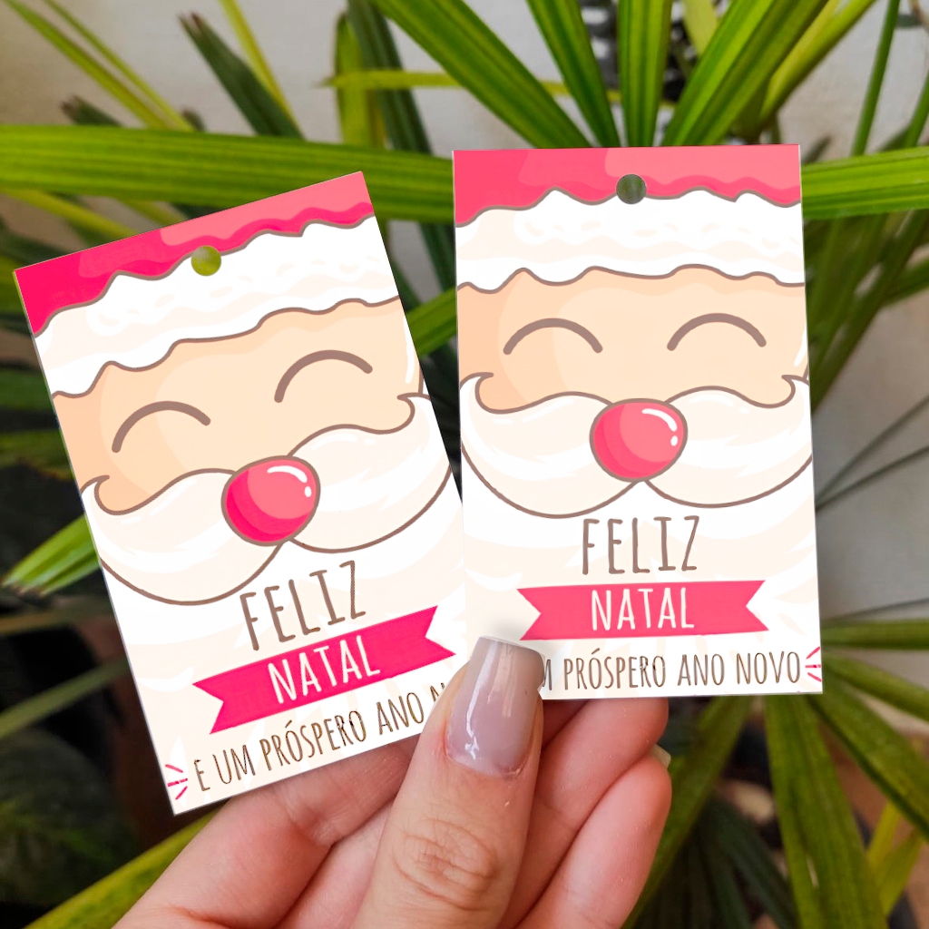 50 Unidades Tag Natal, etiqueta para lojas, empresas, artesanato, presente – Cartão Natal 2023