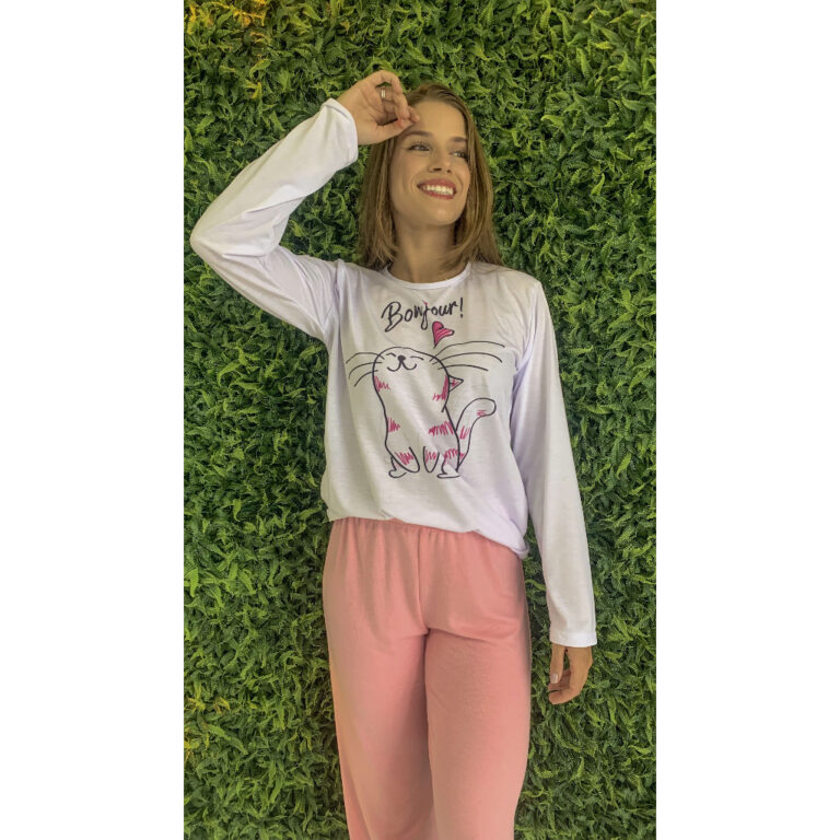 Pijama Feminino Frio Adulto Fofo De Inverno