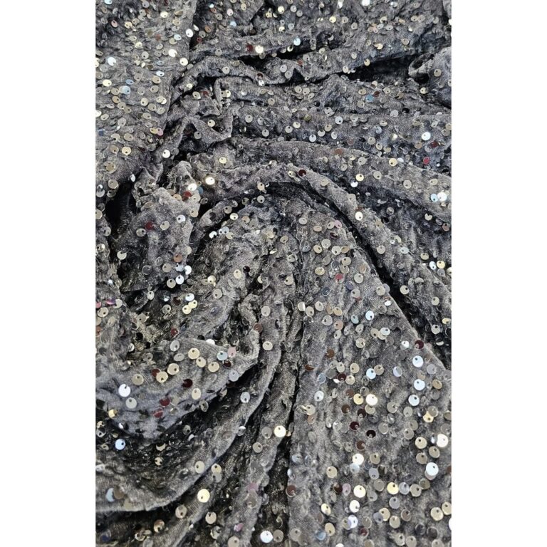 Veludo Cristal Bordado Prata