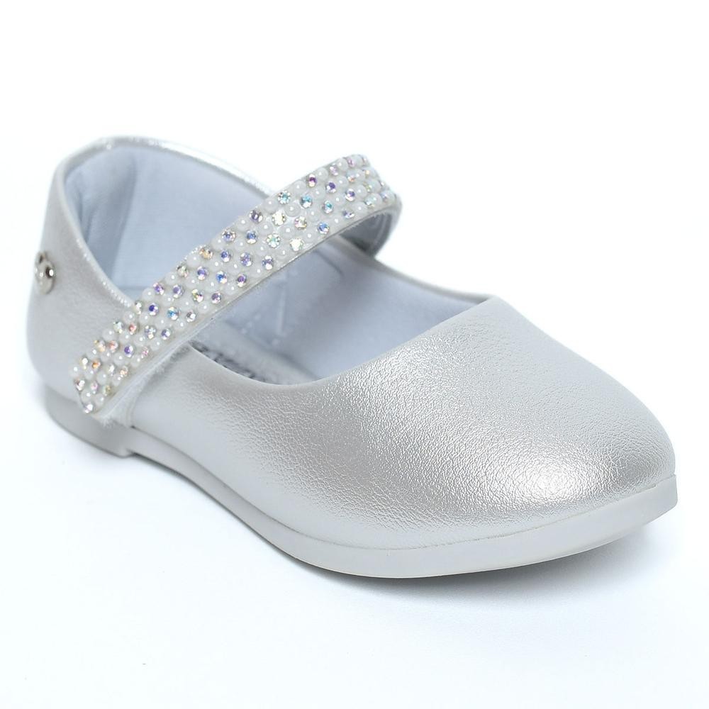 Sapatilha Infantil Klin Princesa Baby Pérolas – Prata