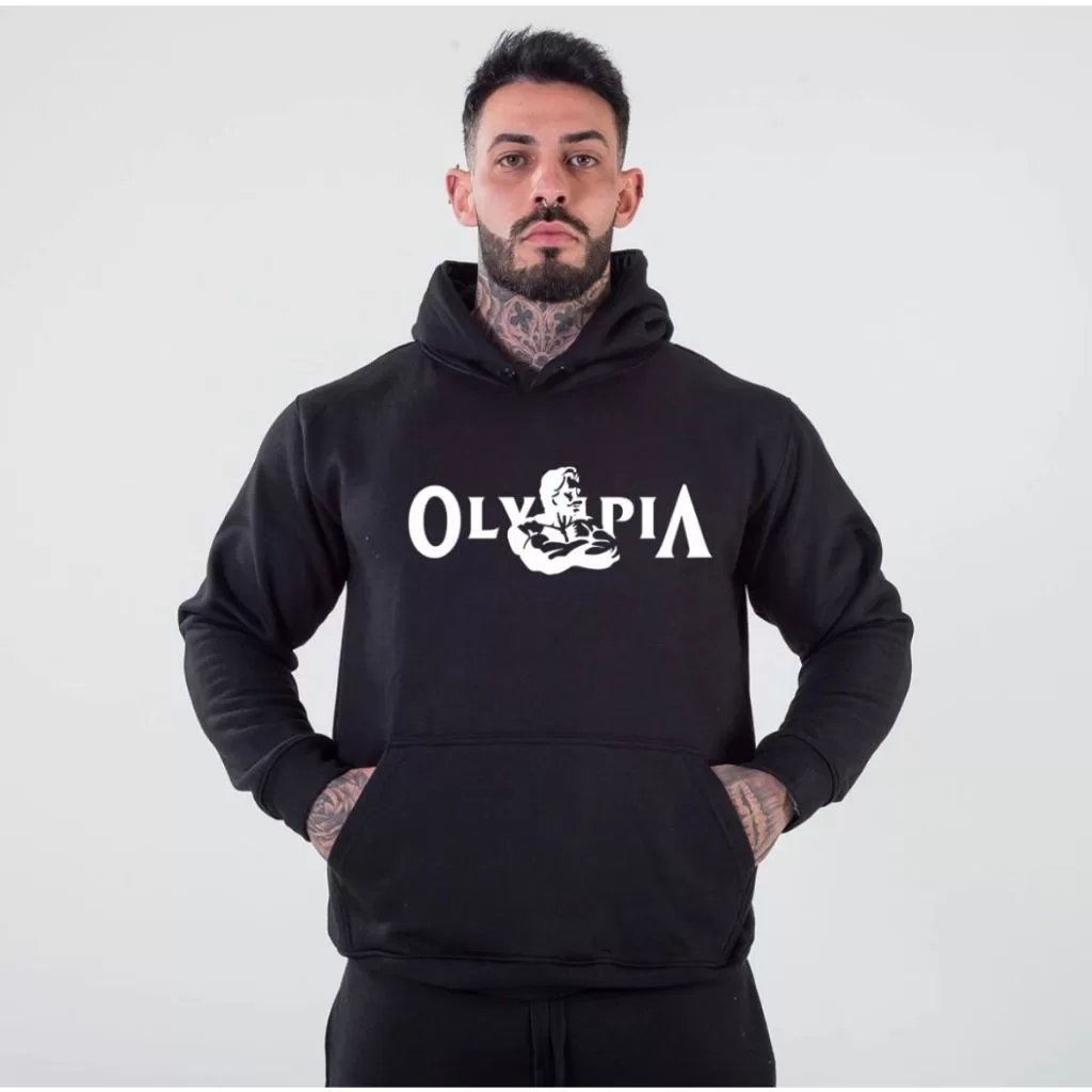 Blusa Moletom Masculina Olimpia Casaco Moletom Treino Academia Musculação Mr Olimpya