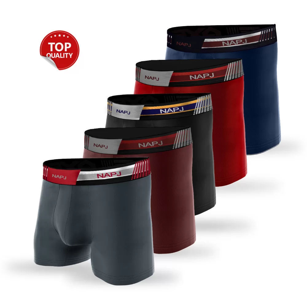 Kit 10 Cuecas Boxer Microfibra Lisa NAPJ