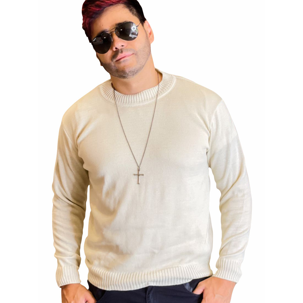 Tricô Masculino Blusa Inverno Manga Longa